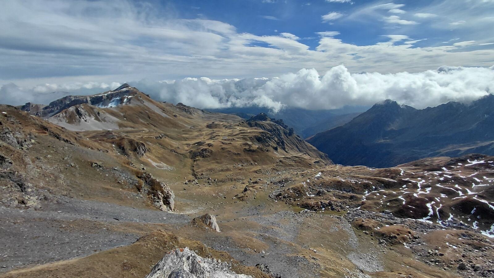 Clouds below a ridge in the Peshkopi highlands